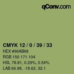 Farbcode: CMYK 12 / 0 / 39 / 33 | qconv.com