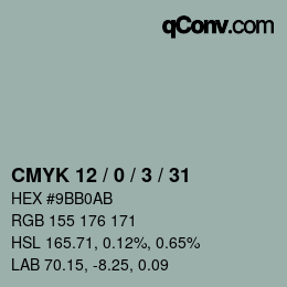 颜色代码: CMYK 12 / 0 / 3 / 31 | qconv.com