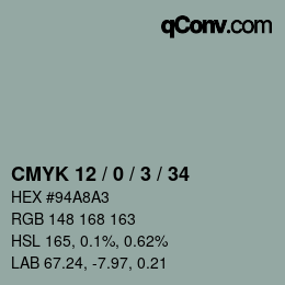 Color code: CMYK 12 / 0 / 3 / 34 | qconv.com