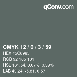 颜色代码: CMYK 12 / 0 / 3 / 59 | qconv.com