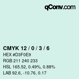 颜色代码: CMYK 12 / 0 / 3 / 6 | qconv.com