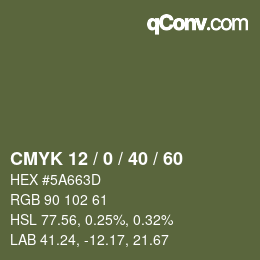 Color code: CMYK 12 / 0 / 40 / 60 | qconv.com