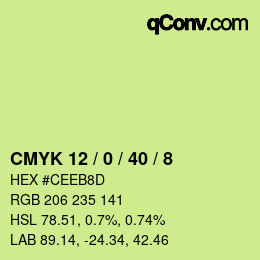 Color code: CMYK 12 / 0 / 40 / 8 | qconv.com