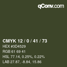 Farbcode: CMYK 12 / 0 / 41 / 73 | qconv.com