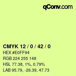 Color code: CMYK 12 / 0 / 42 / 0 | qconv.com