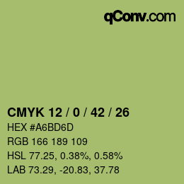 カラーコード: CMYK 12 / 0 / 42 / 26 | qconv.com