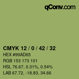 Color code: CMYK 12 / 0 / 42 / 32 | qconv.com