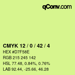 Color code: CMYK 12 / 0 / 42 / 4 | qconv.com