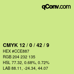 颜色代码: CMYK 12 / 0 / 42 / 9 | qconv.com