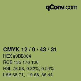 Color code: CMYK 12 / 0 / 43 / 31 | qconv.com