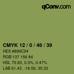 Color code: CMYK 12 / 0 / 46 / 39 | qconv.com