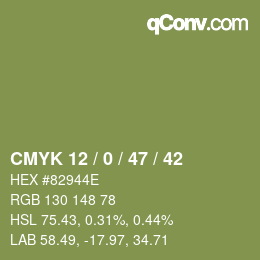 Farbcode: CMYK 12 / 0 / 47 / 42 | qconv.com