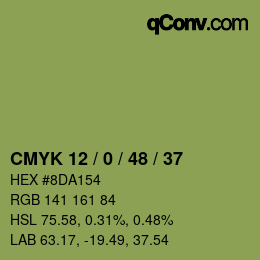 Color code: CMYK 12 / 0 / 48 / 37 | qconv.com