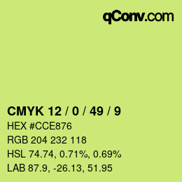 颜色代码: CMYK 12 / 0 / 49 / 9 | qconv.com