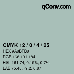 Color code: CMYK 12 / 0 / 4 / 25 | qconv.com