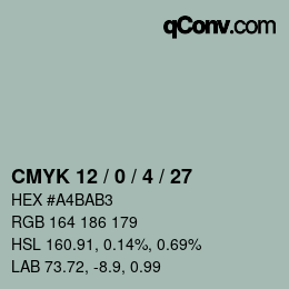 カラーコード: CMYK 12 / 0 / 4 / 27 | qconv.com