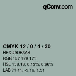 颜色代码: CMYK 12 / 0 / 4 / 30 | qconv.com
