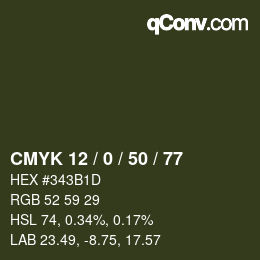 カラーコード: CMYK 12 / 0 / 50 / 77 | qconv.com