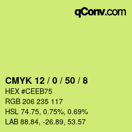 Color code: CMYK 12 / 0 / 50 / 8 | qconv.com