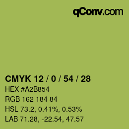 Color code: CMYK 12 / 0 / 54 / 28 | qconv.com