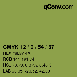 Color code: CMYK 12 / 0 / 54 / 37 | qconv.com