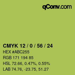 颜色代码: CMYK 12 / 0 / 56 / 24 | qconv.com