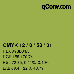 Código de color: CMYK 12 / 0 / 58 / 31 | qconv.com
