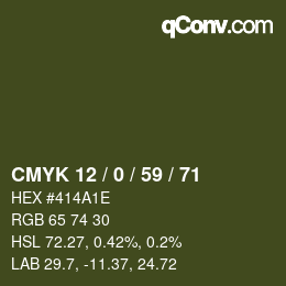 Código de color: CMYK 12 / 0 / 59 / 71 | qconv.com