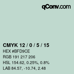 Color code: CMYK 12 / 0 / 5 / 15 | qconv.com