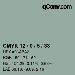 Color code: CMYK 12 / 0 / 5 / 33 | qconv.com