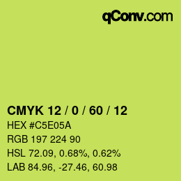 カラーコード: CMYK 12 / 0 / 60 / 12 | qconv.com