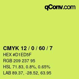 Color code: CMYK 12 / 0 / 60 / 7 | qconv.com