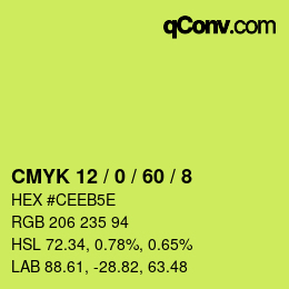 Color code: CMYK 12 / 0 / 60 / 8 | qconv.com