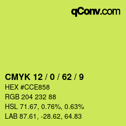 Color code: CMYK 12 / 0 / 62 / 9 | qconv.com