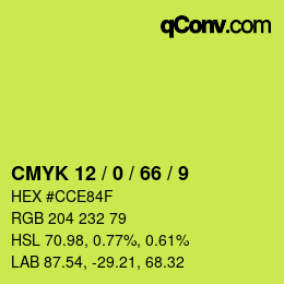 Color code: CMYK 12 / 0 / 66 / 9 | qconv.com