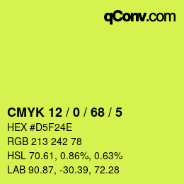 Código de color: CMYK 12 / 0 / 68 / 5 | qconv.com