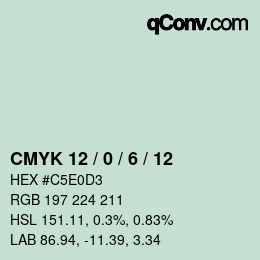 Color code: CMYK 12 / 0 / 6 / 12 | qconv.com