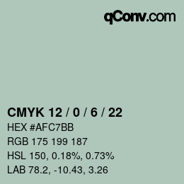 Color code: CMYK 12 / 0 / 6 / 22 | qconv.com