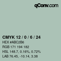 カラーコード: CMYK 12 / 0 / 6 / 24 | qconv.com