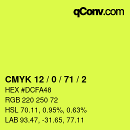 Color code: CMYK 12 / 0 / 71 / 2 | qconv.com