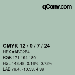 Color code: CMYK 12 / 0 / 7 / 24 | qconv.com