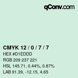 カラーコード: CMYK 12 / 0 / 7 / 7 | qconv.com