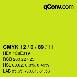 Color code: CMYK 12 / 0 / 89 / 11 | qconv.com