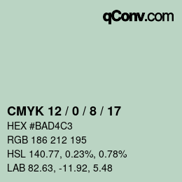 颜色代码: CMYK 12 / 0 / 8 / 17 | qconv.com