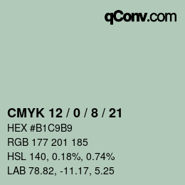 Color code: CMYK 12 / 0 / 8 / 21 | qconv.com