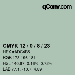 Color code: CMYK 12 / 0 / 8 / 23 | qconv.com