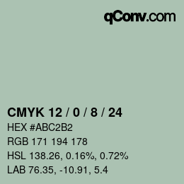 Color code: CMYK 12 / 0 / 8 / 24 | qconv.com