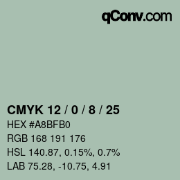 Color code: CMYK 12 / 0 / 8 / 25 | qconv.com