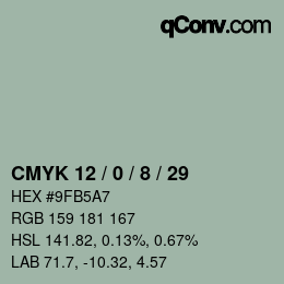 颜色代码: CMYK 12 / 0 / 8 / 29 | qconv.com