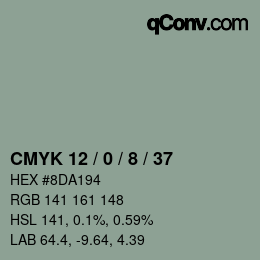 Color code: CMYK 12 / 0 / 8 / 37 | qconv.com